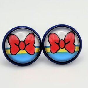 Red Nautical Bow Anime Earrings